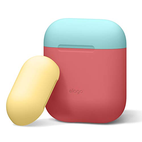 elago Duo - Funda de Silicona Compatible con Apple AirPods (2 Tapas y 1 Cuerpo...