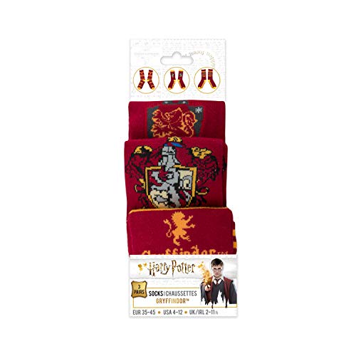 Cinereplicas Harry Potter - Pack de 3 unisexos - Calcetines con emblemas...